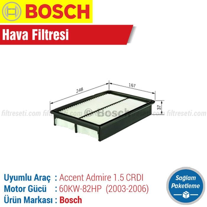 Hyundai Accent Admire 1.5 CRDI Bosch Hava Filtresi (2003-2006)