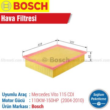 Mercedes Vito 115 CDI Bosch Filtre Bakım Seti (2004-2010)