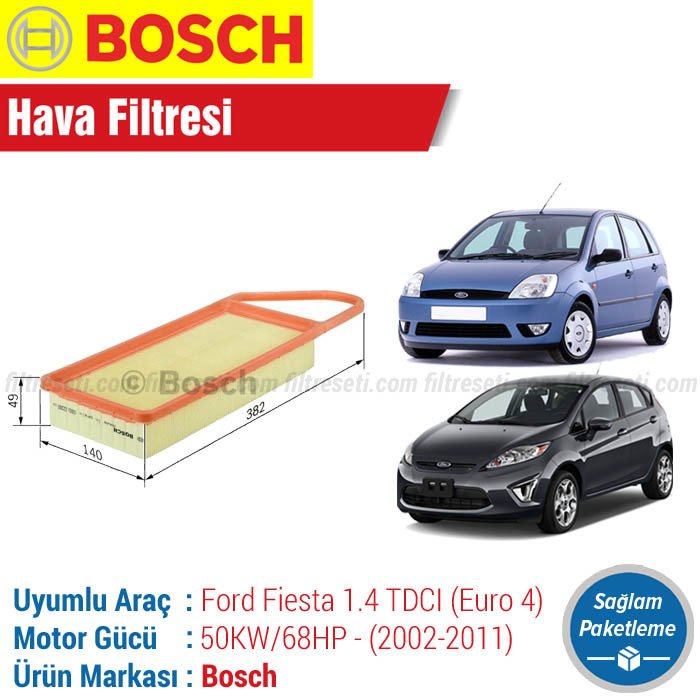 Ford Fiesta 1.4 TDCI Euro 4 Bosch Hava Filtresi (2002-2011)