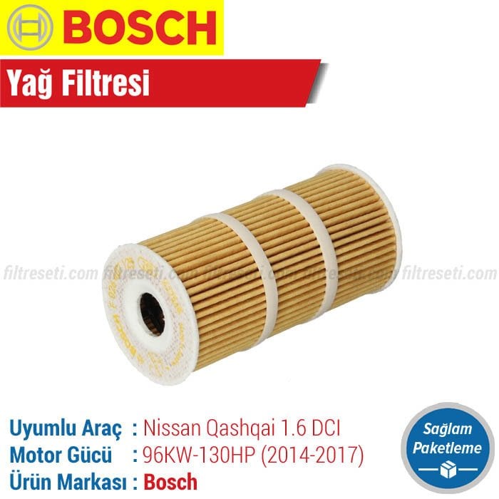 Nissan Qashqai 1.6 DCI Bosch Yağ Filtresi (2014-2018)