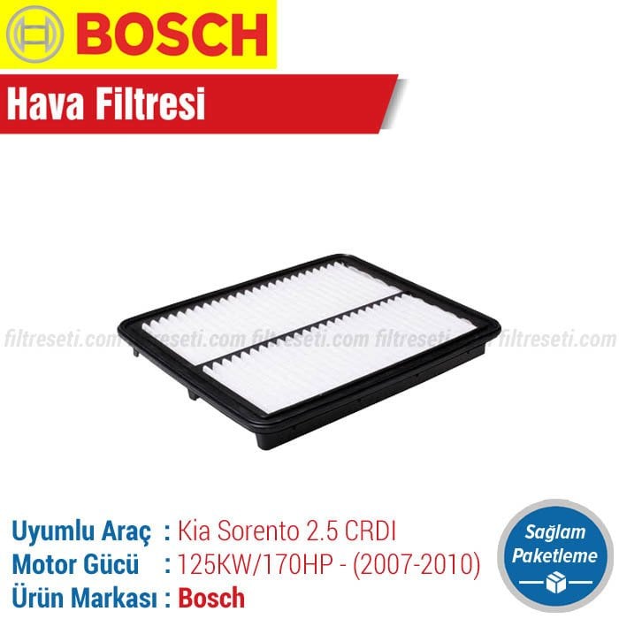 Kia Sorento 2.5 CRDI Bosch Hava Filtresi (2007-2010) 170HP