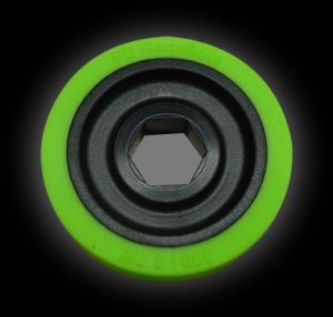 BaneBots Wheel 1-3/8'' x 0.4'', 1/2'' Hex Mount 30A Black/Green | BaneBots Tekerlek 35x10mm