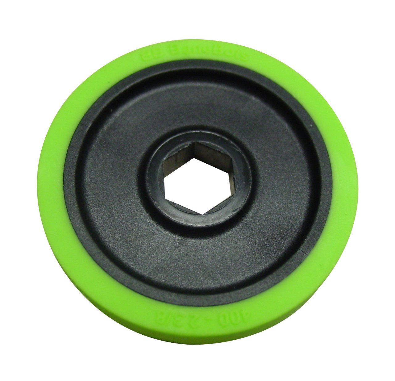 BaneBots Wheel 1-5/8'' x 0.4'', 1/2'' Hex Mount 30A Black/Green | BaneBots Tekerlek 41x10mm