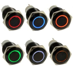 16 mm Ledli Metal  Push Button kalıcılı  Anahtar Kırmızı