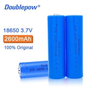 Doublepow 3.7V 2600mAh 18650 Li-ion Şarjlı Pil Başlı