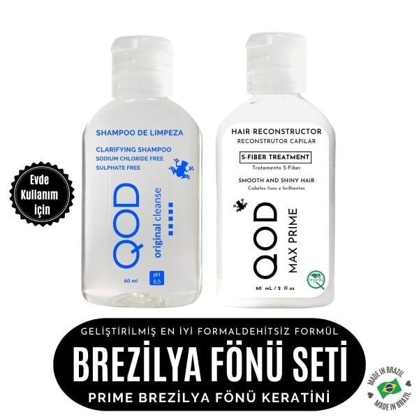 Brezilya Fönü Keratin Seti Geliştirilmiş En İyi Formaldehitsiz Formül Max Prime Keratin 60ML + Arındırıcı Cleanse Şampuan 60 ML