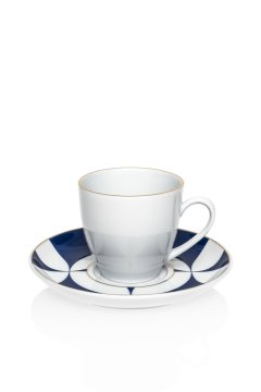 Mavi-Beyaz Lepha Türk Kahve Fincan Seti 2’Li&Hediye Kutulu