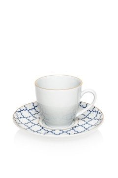 Mavi-Beyaz Esme Türk Kahve Fincan Seti 2’Li&Hediye Kutulu