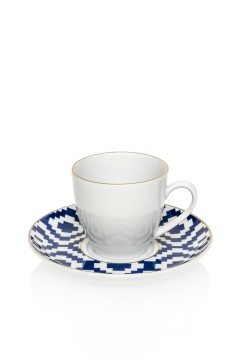Mavi-Beyaz Manu Türk Kahve Fincan Seti 2’Li&Hediye Kutulu