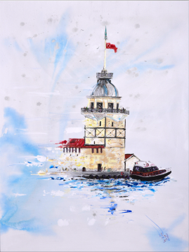 İstanbul Kanvas Tablo - Kız Kulesi Appears
