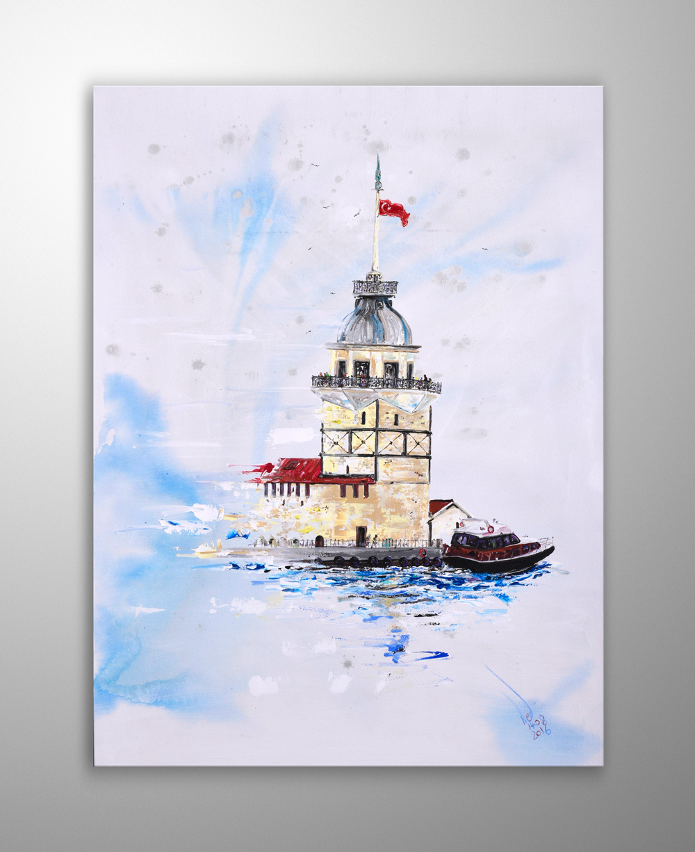 İstanbul Kanvas Tablo - Kız Kulesi Appears