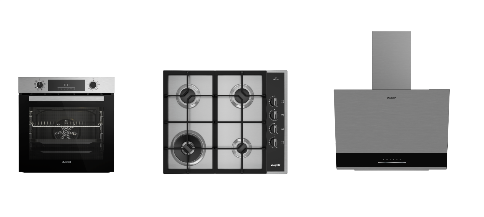 Arçelik Metal 3 lü ( AFM 340 I - OMD D 611 DWI - ADE 606-2 I ) Ankastre Set