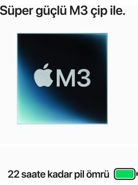 Apple MacBook Pro M3 8 GB 1 TB SSD 14'' MTL83TU/A Uzay Grisi