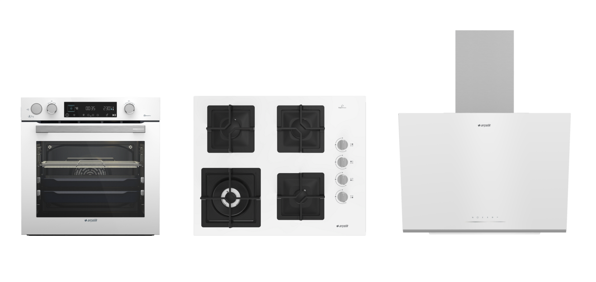 Arçelik Beyaz Ultra Plus ( AFC 471 B - OCD K 651 DWYB - ADE 606-2 B ) Ankastre Set