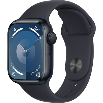 Apple Watch Series 9 GPS 41mm Gece Yarısı Alüminyum Kasa ve Gece Yarısı Spor Kordon Akıllı Saat - S/M
