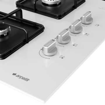 Arçelik OCD K 651 EWB Wok Gözlü Beyaz Cam Ankastre Ocak