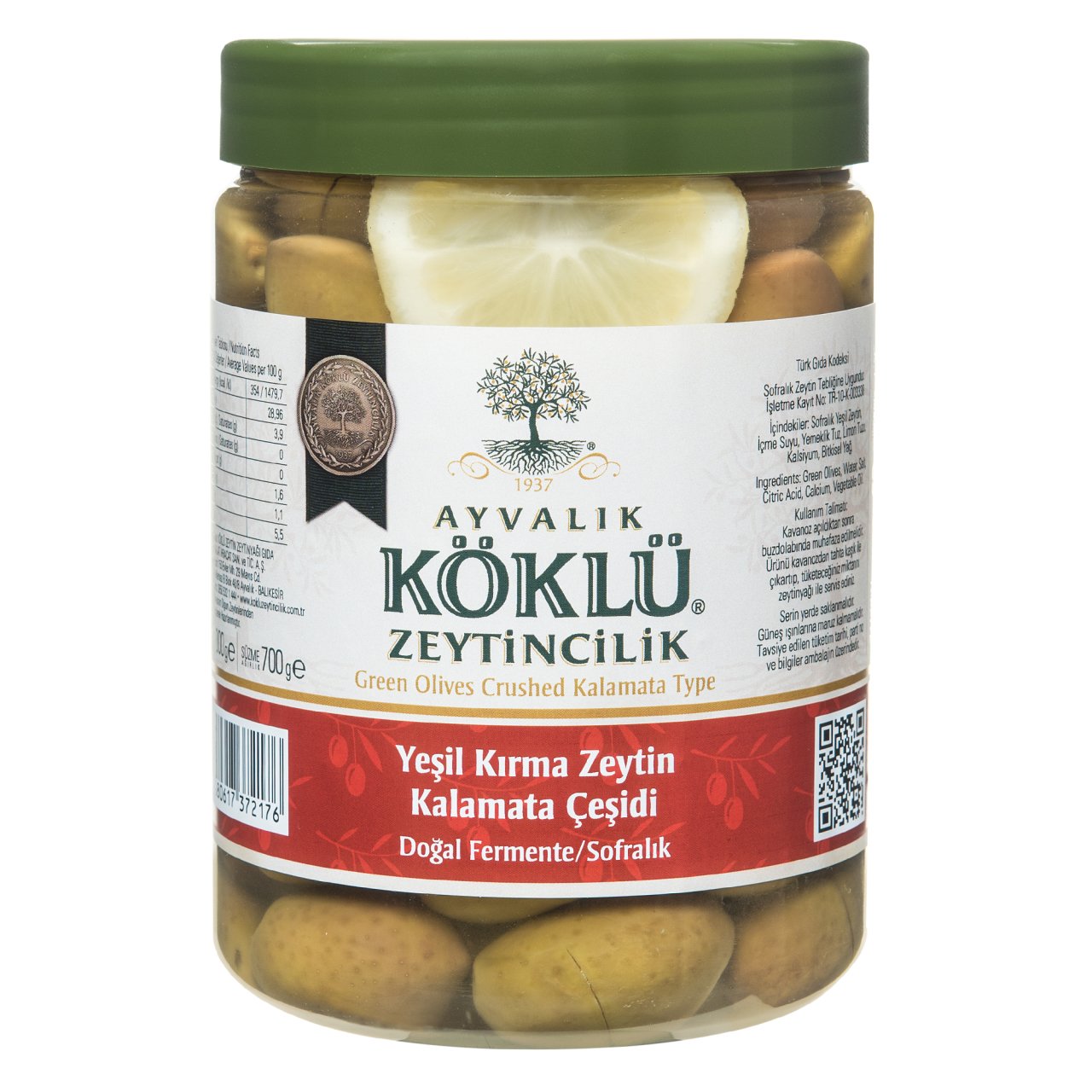 Yeşil Kalamata Zeytin 1000 cc