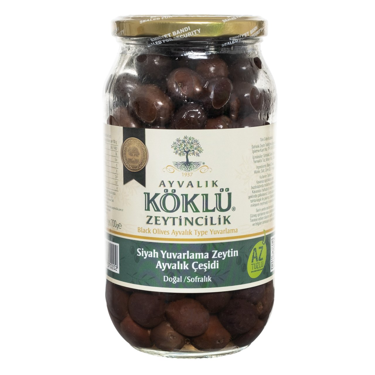 Az Tuzlu Ayvalık Yuvarlama Zeytin 1000 cc Cam Kavanoz