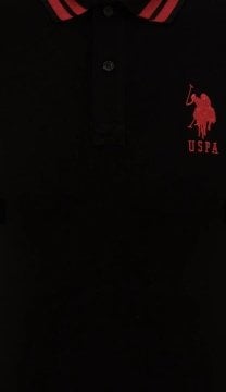 U.S. POLO ASSN. Erkek Siyah Polo Yaka T-Shirt Basic