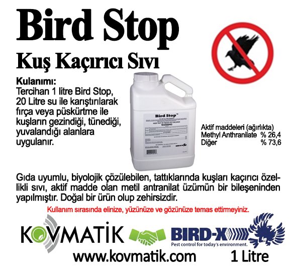 Bird-X Bird Stop Kuş Kaçırıcı Biyolojik Sıvı