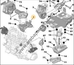 Peugeot 407 Partner C4 C5 1.6 Dizel Alt Motor Takozu 1807.FC