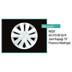 Renault Fluence Jant Kapağı 15'' inc 403150026R