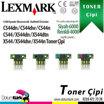 Lexmark C544 / C546 / X544 / X546 / X548 Set Çip