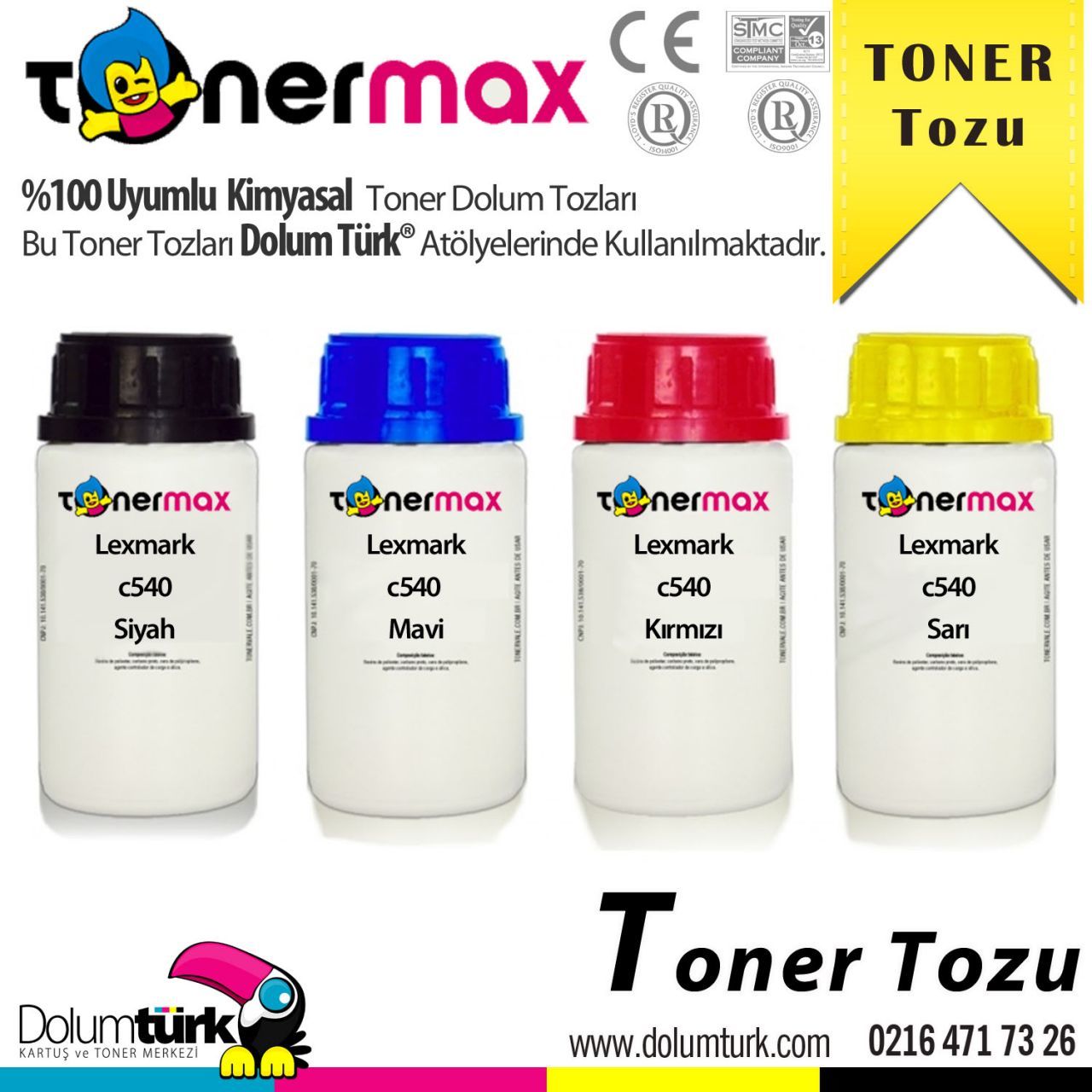 Lexmark C540 / C544 / C546 / X544 / X546 / X548 Toner Tozu Set