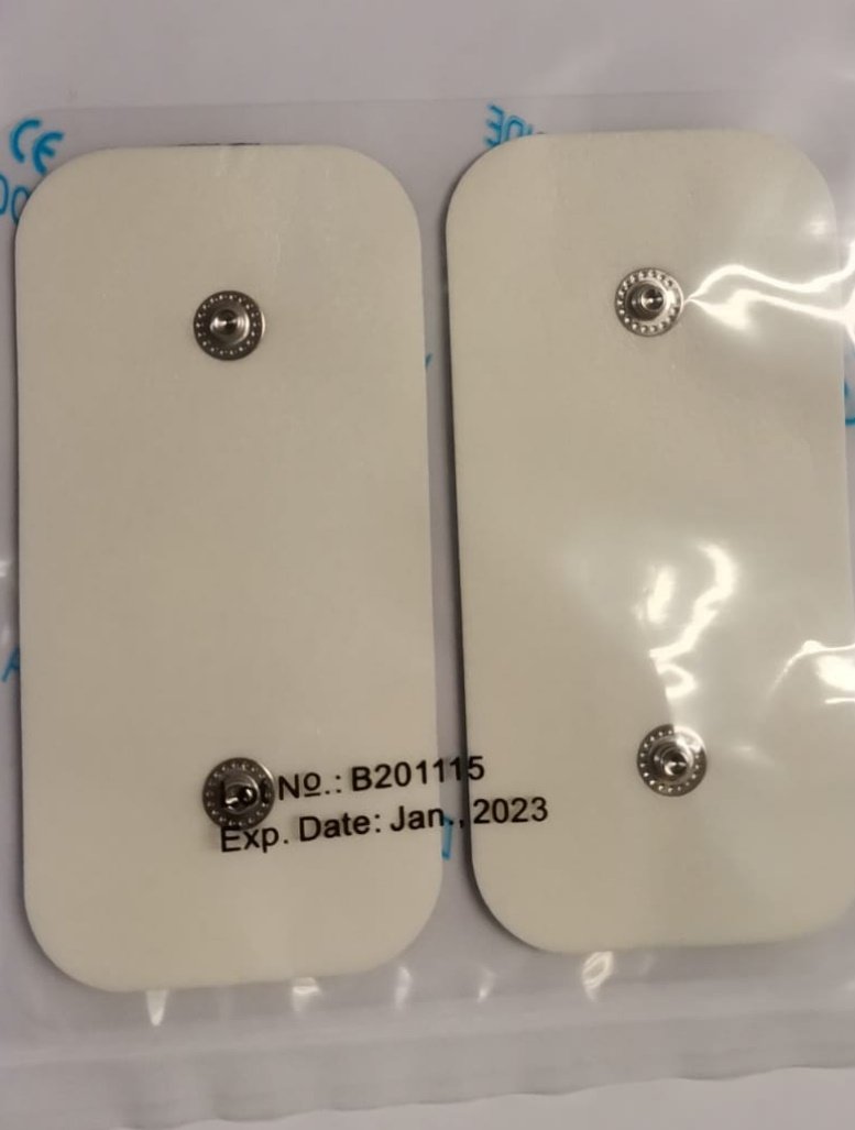 5 x 10 cm Çift Çıtçıtlı Tens Elektrot Pedi, Pakette 2 Adet