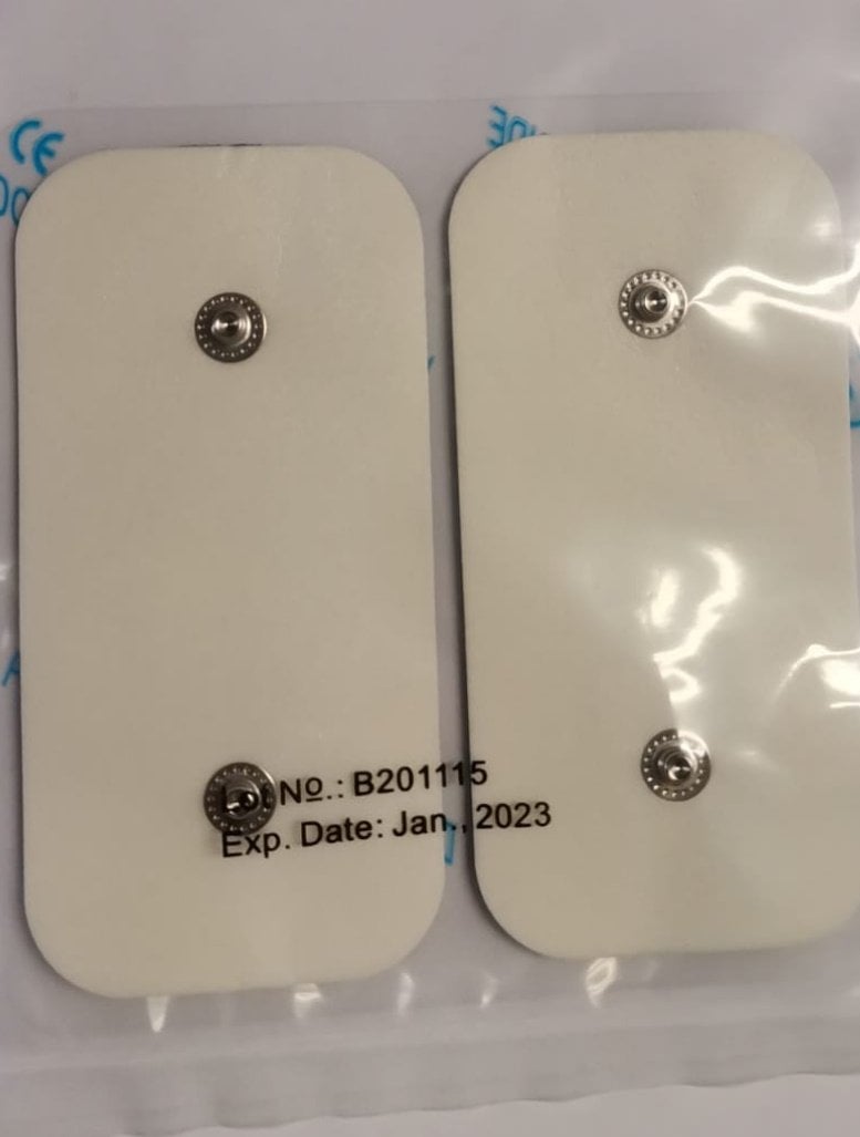 5 x 10 cm Çift Çıtçıtlı Tens Elektrot Pedi, Pakette 4 Adet