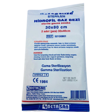 Betagauze Steril Hidrofil Gaz Bezi 2 adet 30 x 40 cm