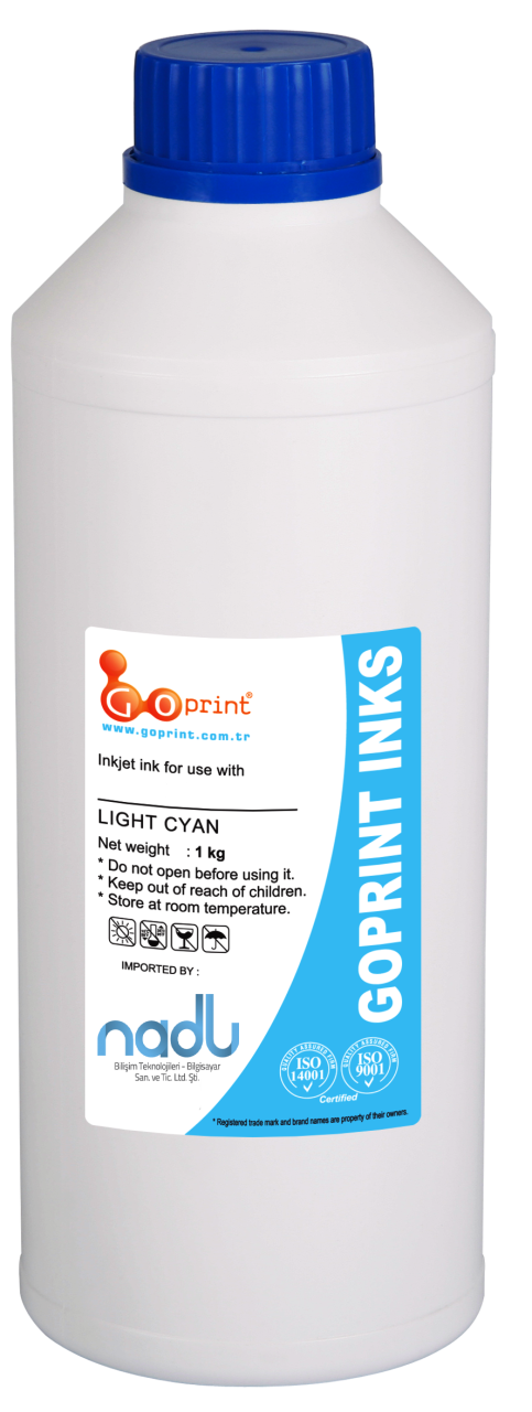 Epson T6735 Uyumlu Light Cyan UV (Solmayan) Goprint Yazıcı Mürekkebi 1 Litre