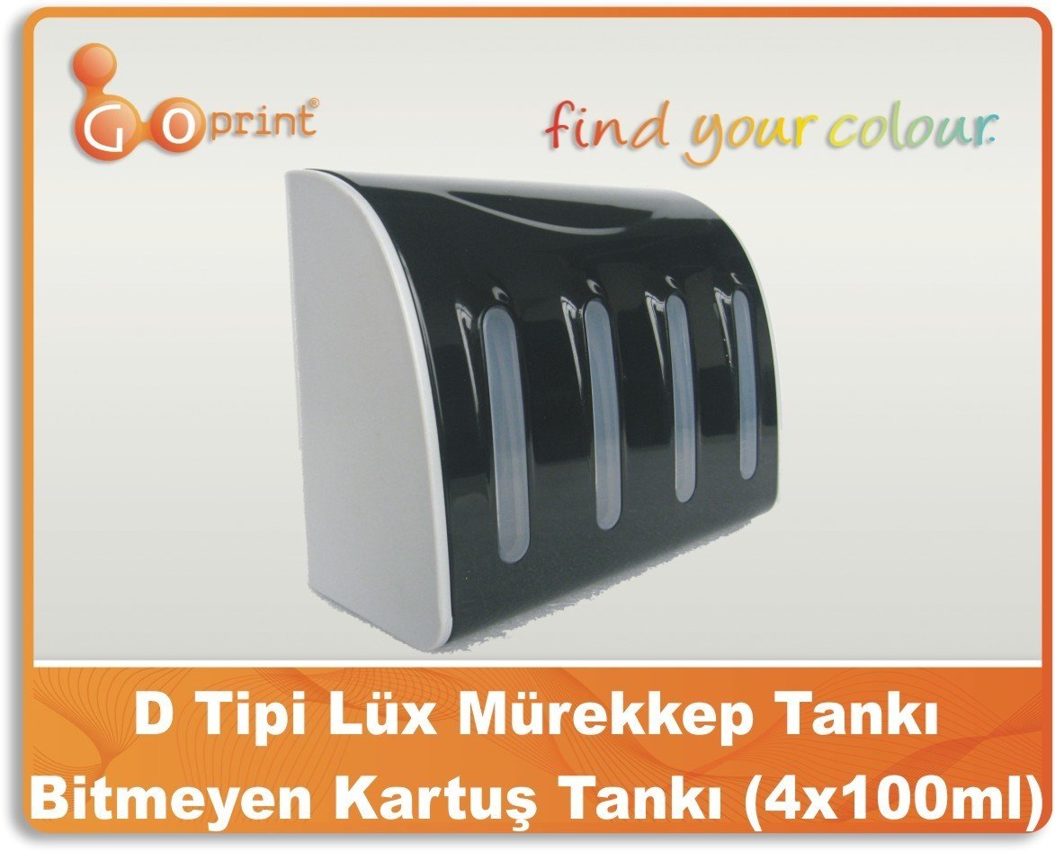 D Tipi Lüx Bitmeyen Kartuş Tankı 4x100 ml Kapasiteli