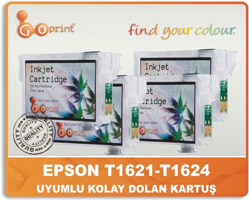 Epson T16 (T1621-T1624) Uyumlu Kolay Dolan Kartuş