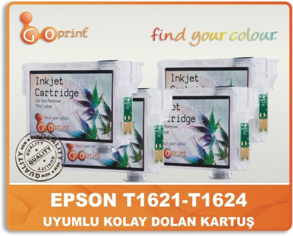 Epson T16 (T1621-T1624) Uyumlu Kolay Dolan Kartuş