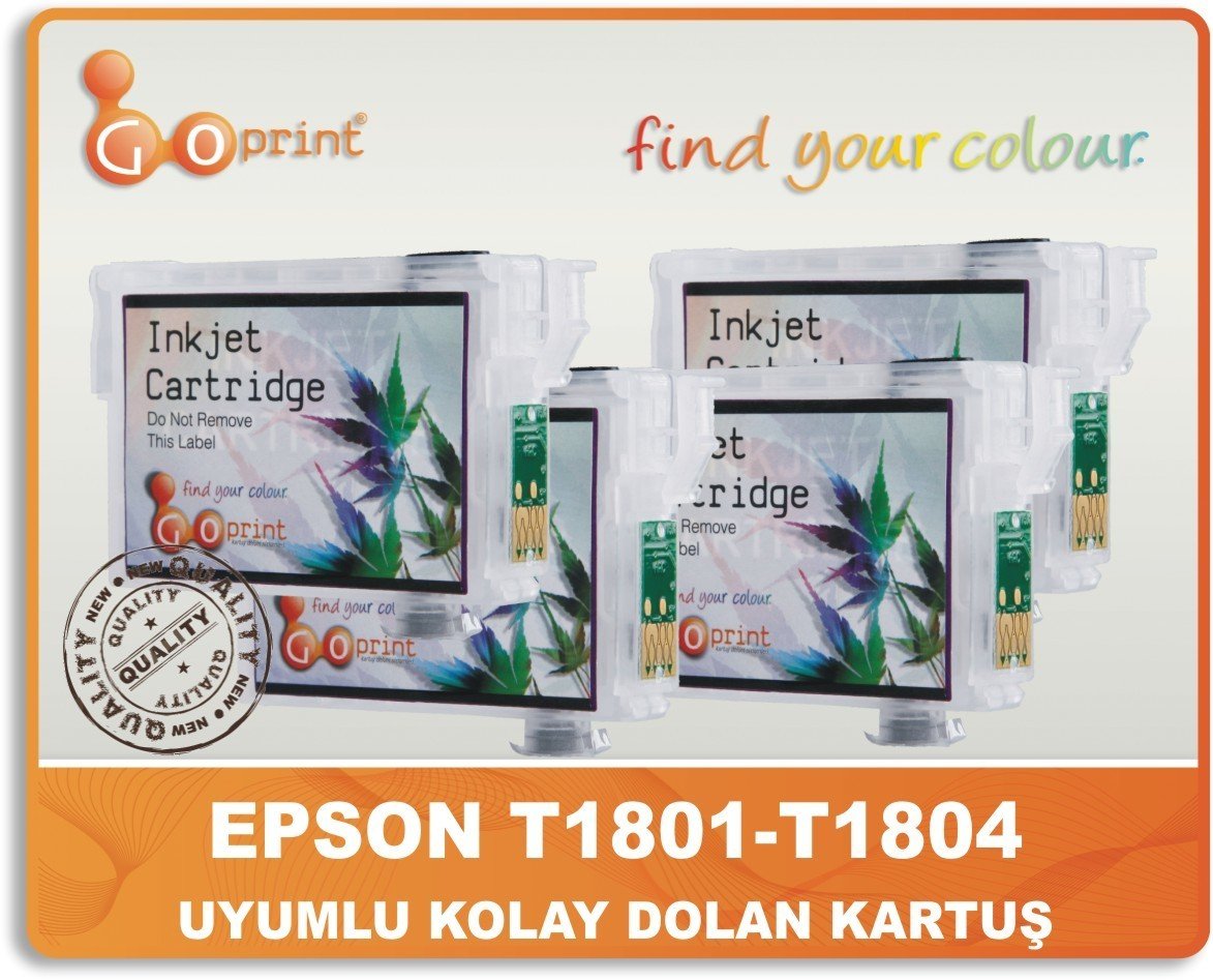 Epson T18 (T1801-T1804) Uyumlu Kolay Dolan Kartuş