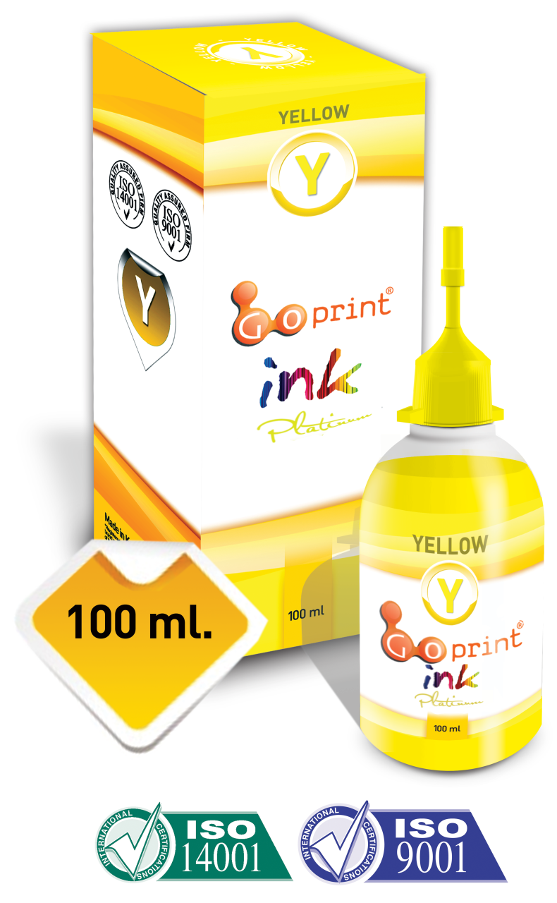 GOPRINT Yellow (Sarı) Kuşe Kağıt Mürekkebi - 100 ml