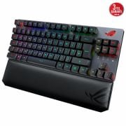 ASUS ROG STRIX SCOPE RX TKL WIRELESS DELUXE OYUNCU KLAVYESİ 3 FARKLI BAĞLANTI (2.4GHz RF BLUETOOTH KABLOLU) ROG RX MEKANİK SWITCH AURA SYNC RGB VE BİLEK DESTEĞİ