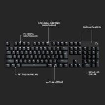 LOGITECH G413 SE AYDINLATMALI TAM BOYUTLU TÜRKÇE Q MEKANİK OYUN KLAVYESİ - SİYAH 920-010556