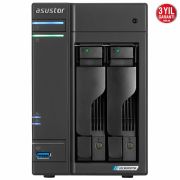 ASUSTOR AS6602T INTEL J4125 2 YUVALI (2X22TB DESTEĞİ) 4GB DDR4(8GB RAM DESTEĞİ) M.2 X2 2.5GBE X2 USB 3.2 X3