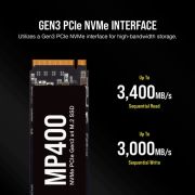 CORSAIR CSSD-F1000GBMP400 FORCE MP400 SERIES GEN3 M.2 SSD 1TB 3.400MB/s OKUMA HIZI/ 3.000MB/s YAZMA HIZI