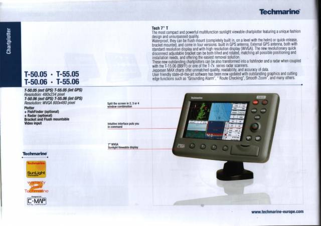 T-55,05 8'' WİDESCREEN TFT COLOR LCD+GPS ANTEN (RADAR BAĞLANABİLİR)(ANTENSİZ)