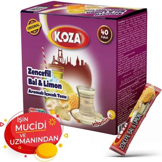 KOZA ZENCEFİL BAL LİMON AROMALI TEK İÇİMLİK TOZ İÇECEK