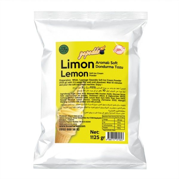 Limonlu Soft Dondurma Tozu (1125gr/3lt Su)