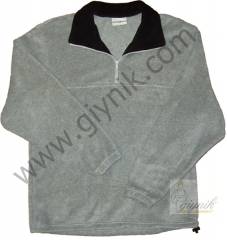 Gri Yarım Dik Yaka Polar Sweatshirt