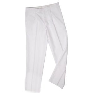 Beyaz Cepli Kemerli Aşçı Pantolonu