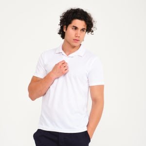 Beyaz Forma Kumaş Polo Yaka  İş Tişörtü