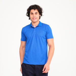 Saks Mavi Forma Kumaş Polo Yaka  İş Tişörtü