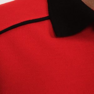 Kırmızı Kısa Kol Siyah Polo Yaka İş Tişörtü