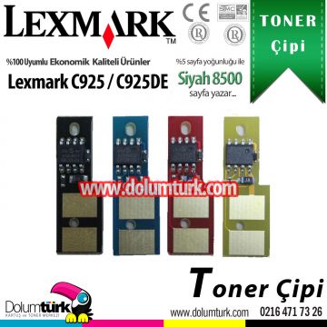 Lexmark C925 / C925DE /C925DTE  Toner Çipi Set